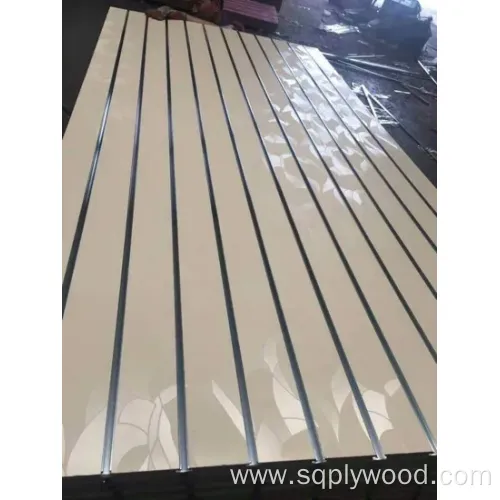 Factory Grooved MDF 18mm Melamine Slot MDF Panel with Aluminum Inserts